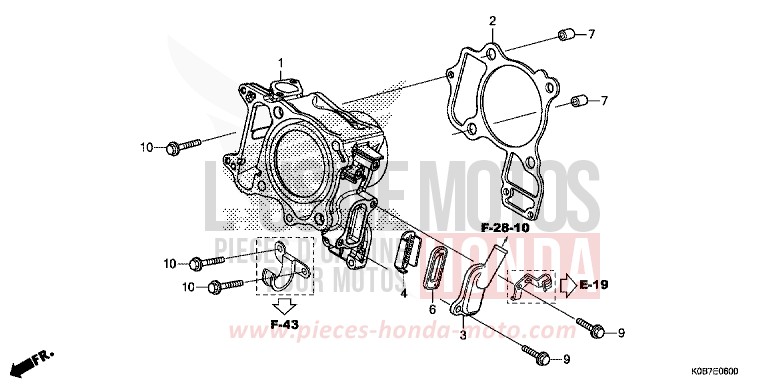 ZYLINDER/PLAETTCHENVENTIL von Forza 300 MAT PEARL COOL WHITE (NHB44) von 2019